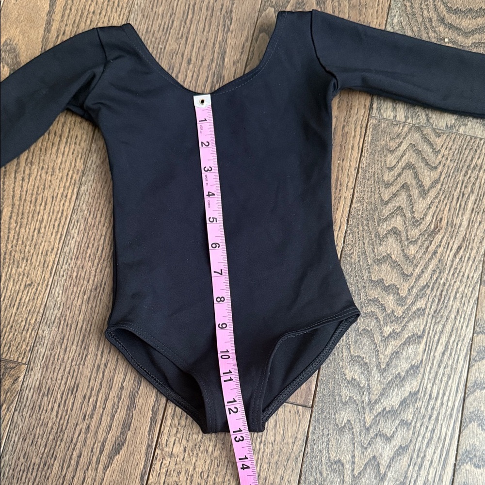 Classic Black Long Sleeve Kids Bodysuit leotard Capezio T/CH 18-24 baby 2T - Picture 3 of 4